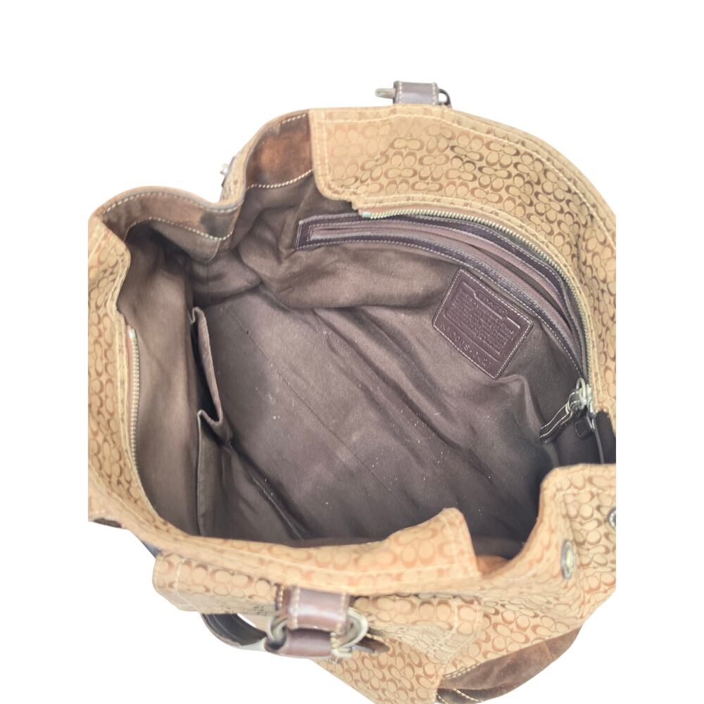 Coach Large Expandable Soho Purse - Brown Signature Textile Jacquard - Picture 9 of 11